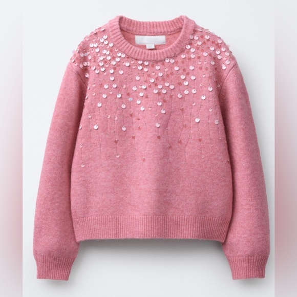 Zara Other - Zara Pink Sequin Girls Sweater